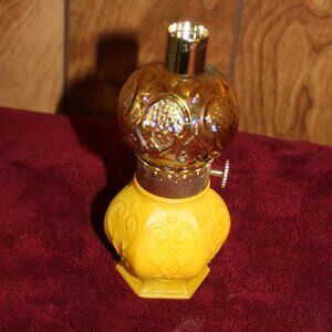 Vintage Avon Bird of Paradise Talc Yellow Parlor Lamp Bottle-Empty